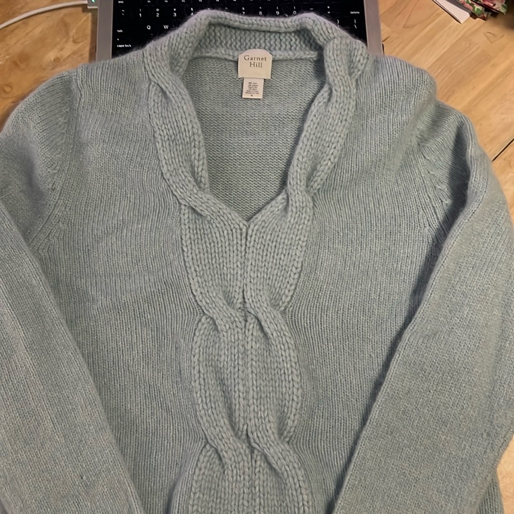 Garnet Hill Wool and Angora cable sweater size M